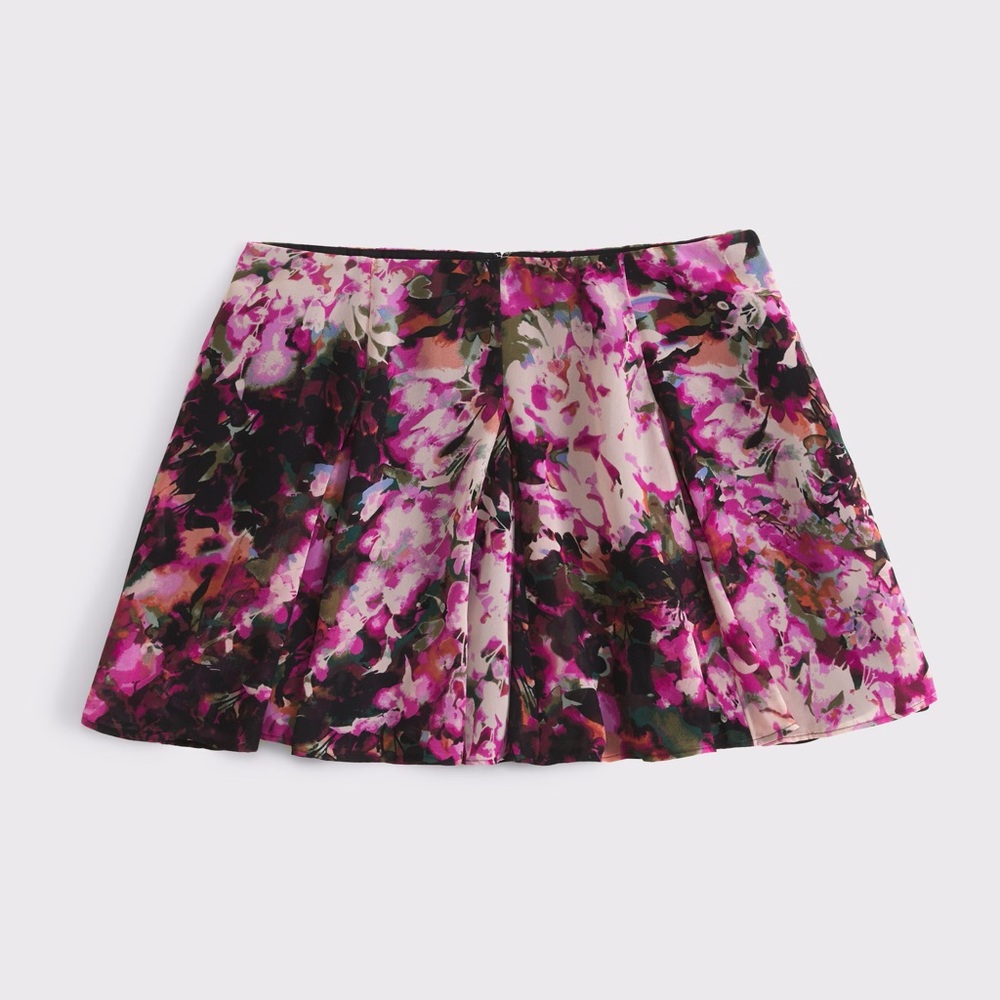 NWOT Abercrombie & Fitch Floral Mini Skirt - Pink and Black